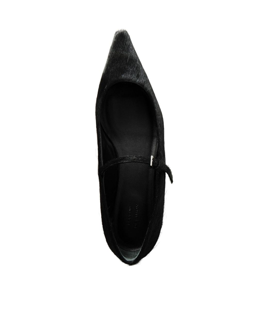 Loulou de Saison Black Leone Pony-Effect Leather Mary Jane Flats