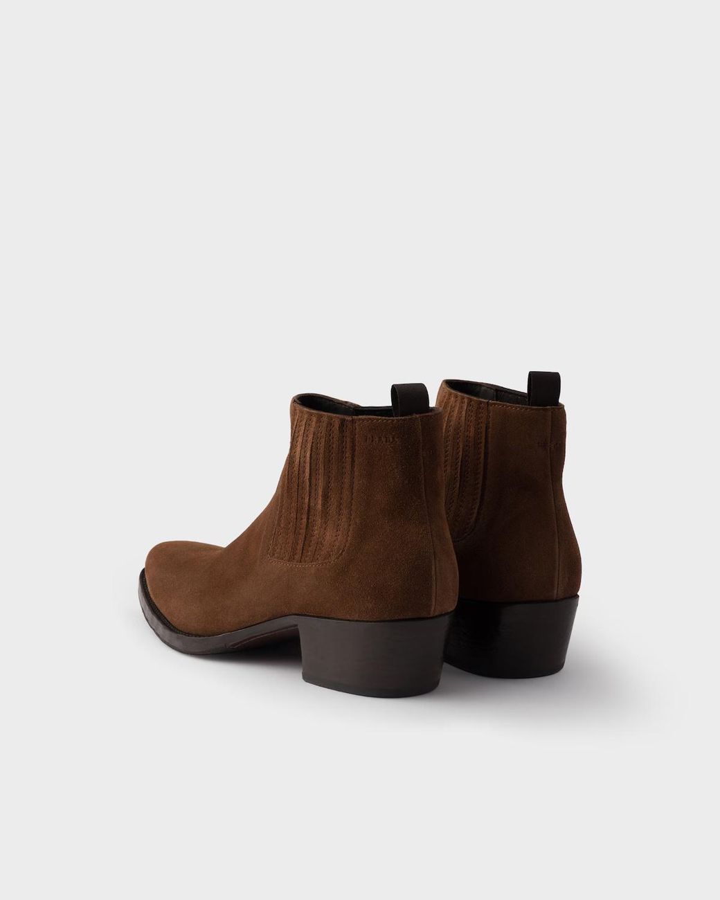 Prada Brown Suede Chelsea Boots for men