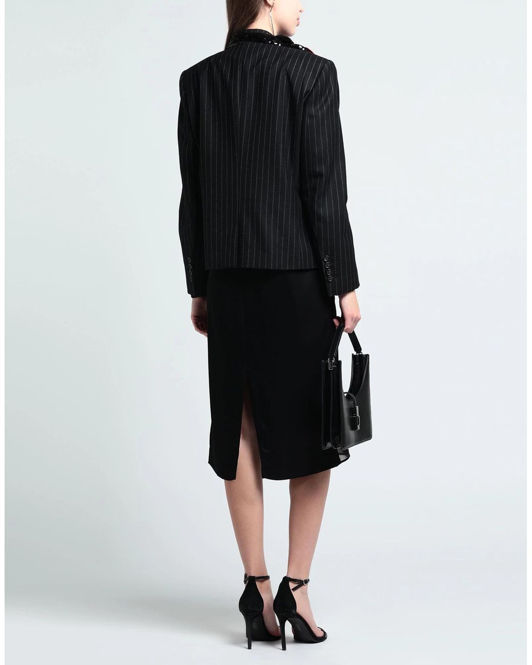 Dolce & Gabbana Black Striped Sequin Blazer