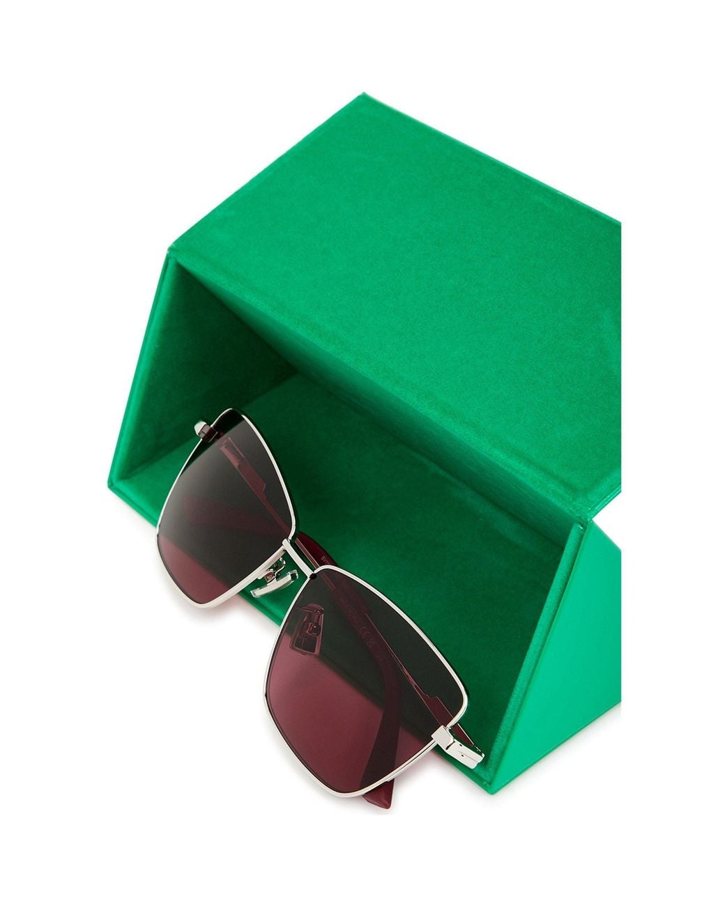 Bottega Veneta Pink Delicate Metal Cat's Eye Semi-Frame Sunglasses
