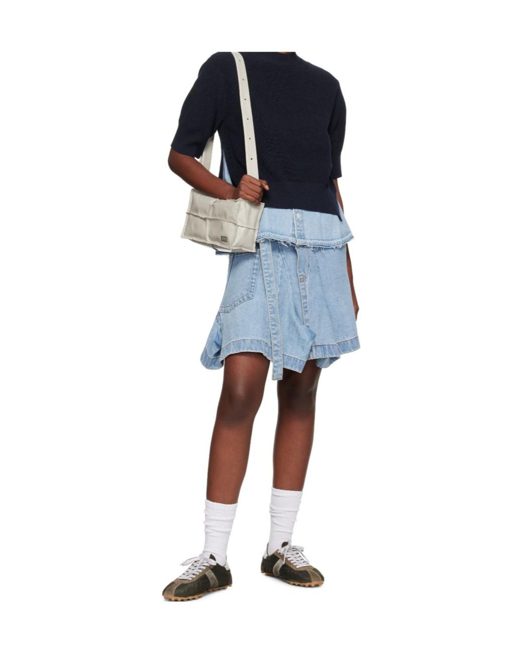 Sacai Blue Belted Denim Skirt