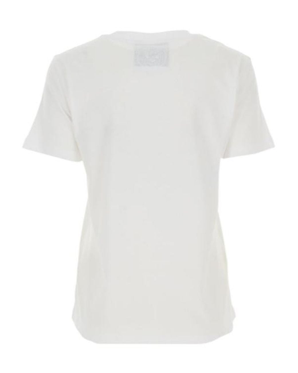 Moschino White Item O-Neck Short-Sleeved T-Shirt