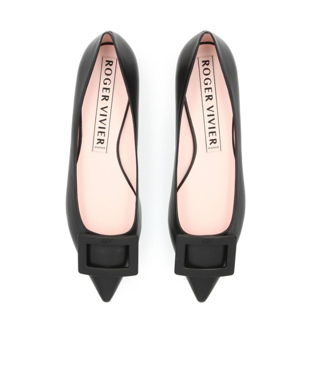 Roger Vivier Black Gommettine Pointed-Toe Flat Shoes