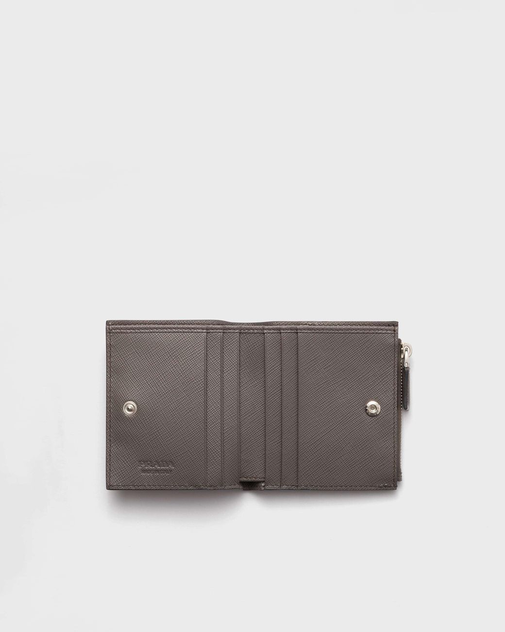 Prada Gray Small Saffiano Leather Wallet for men