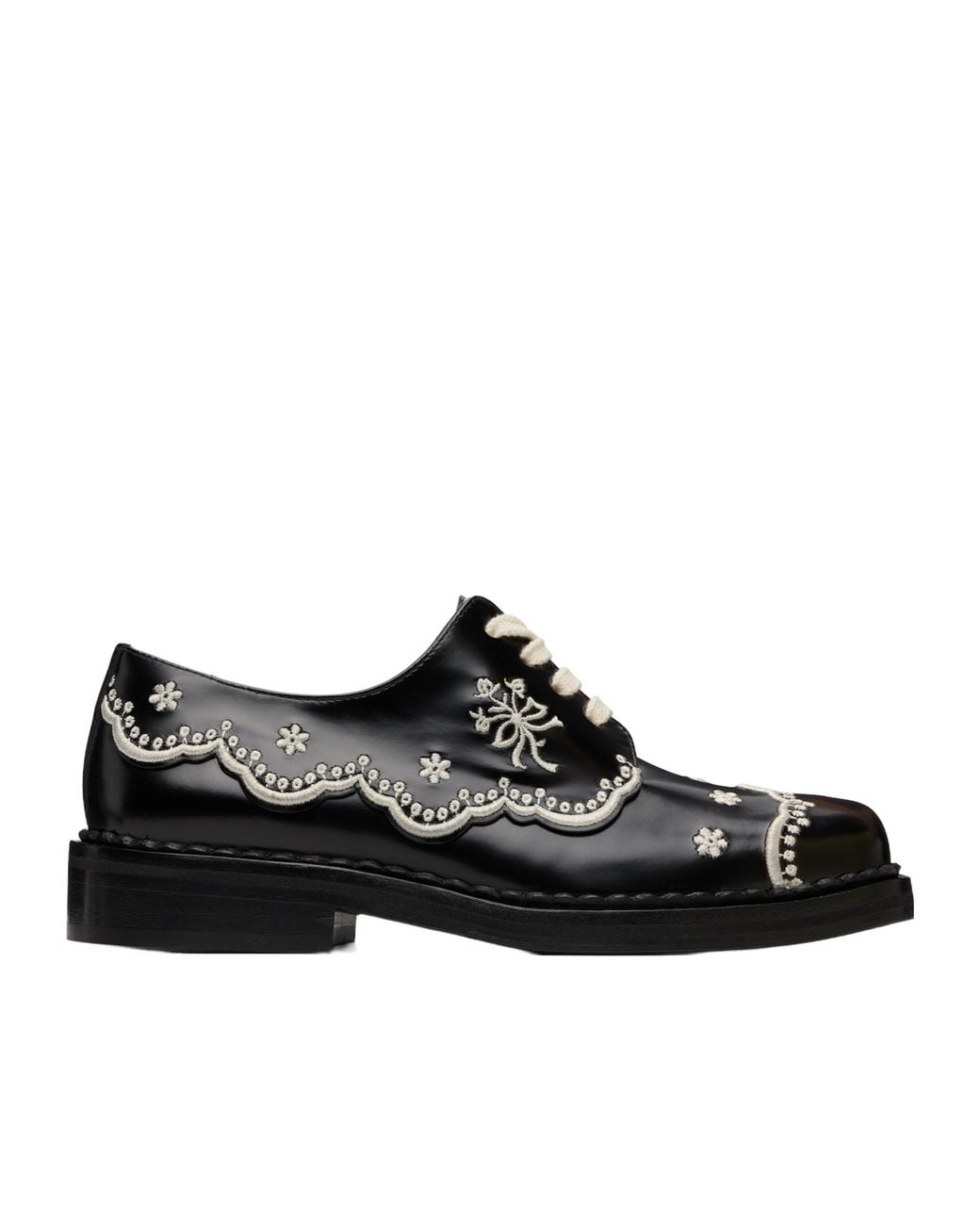 Simone Rocha Black Square Toe Flat Shoes