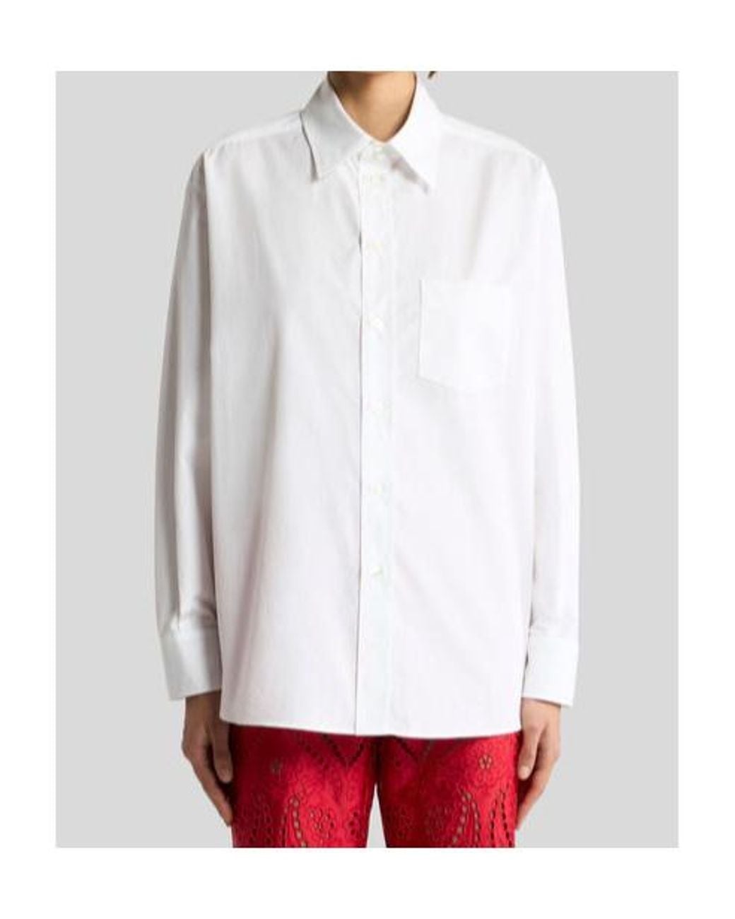 Etro White Paisley-Printed Long-Sleeved Shirt