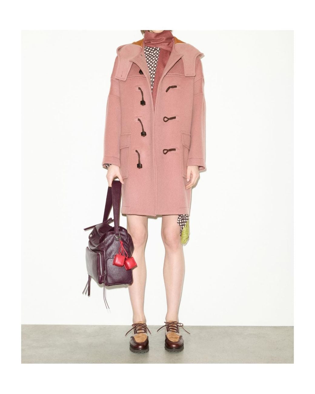 MAX&Co. Pink Wool-Blend Duffel Coat