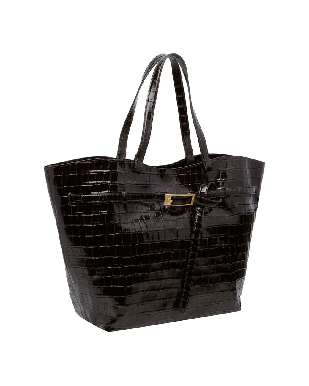 Anine Bing Black Elly Embossed Tote Bag