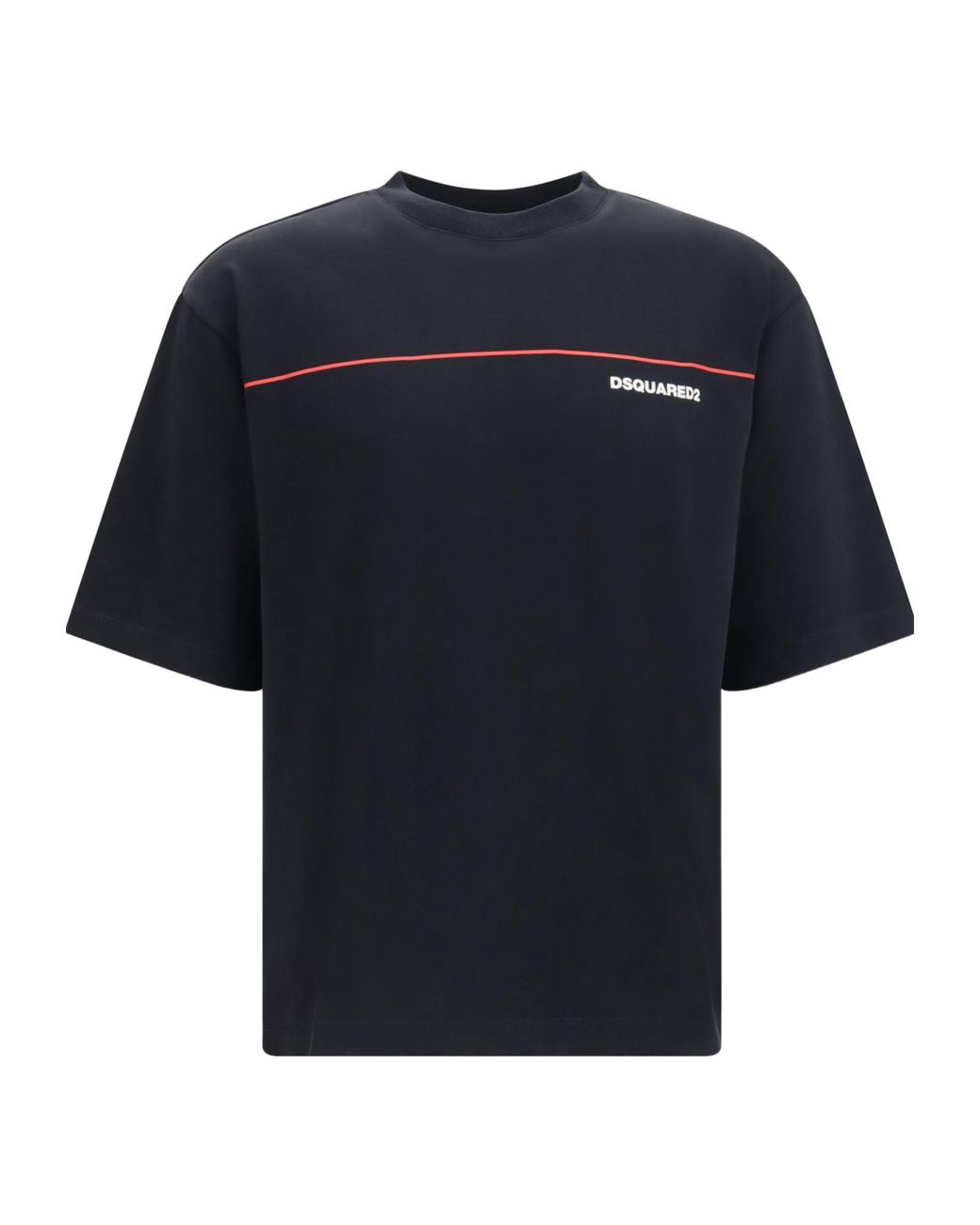 DSquared² Blue Loose Fit Stripe Logo T-Shirt for men