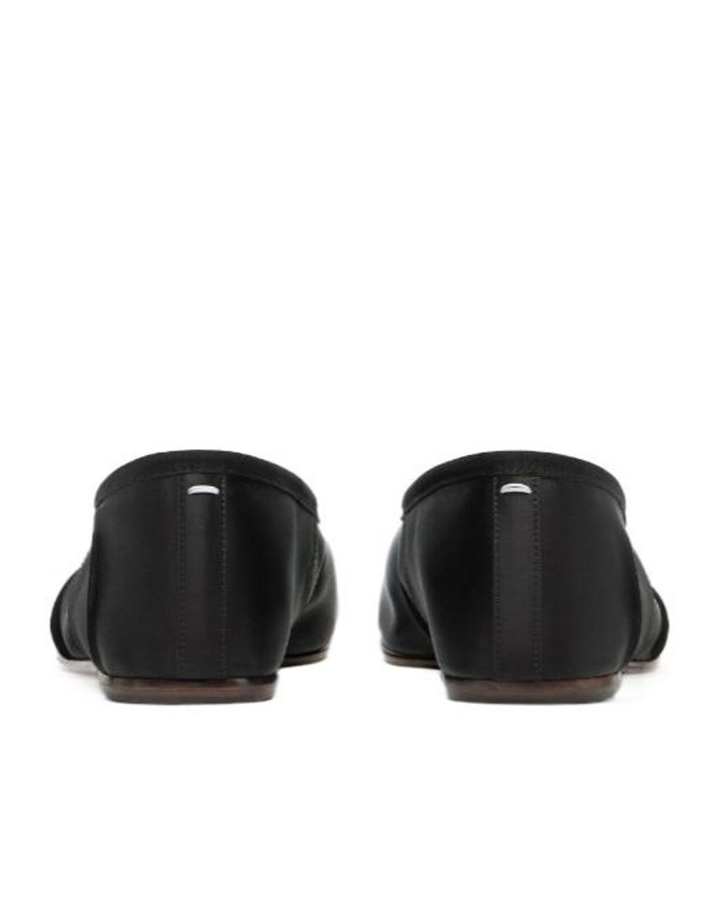 Maison Margiela Black Tabi Satin Ballerina Shoes