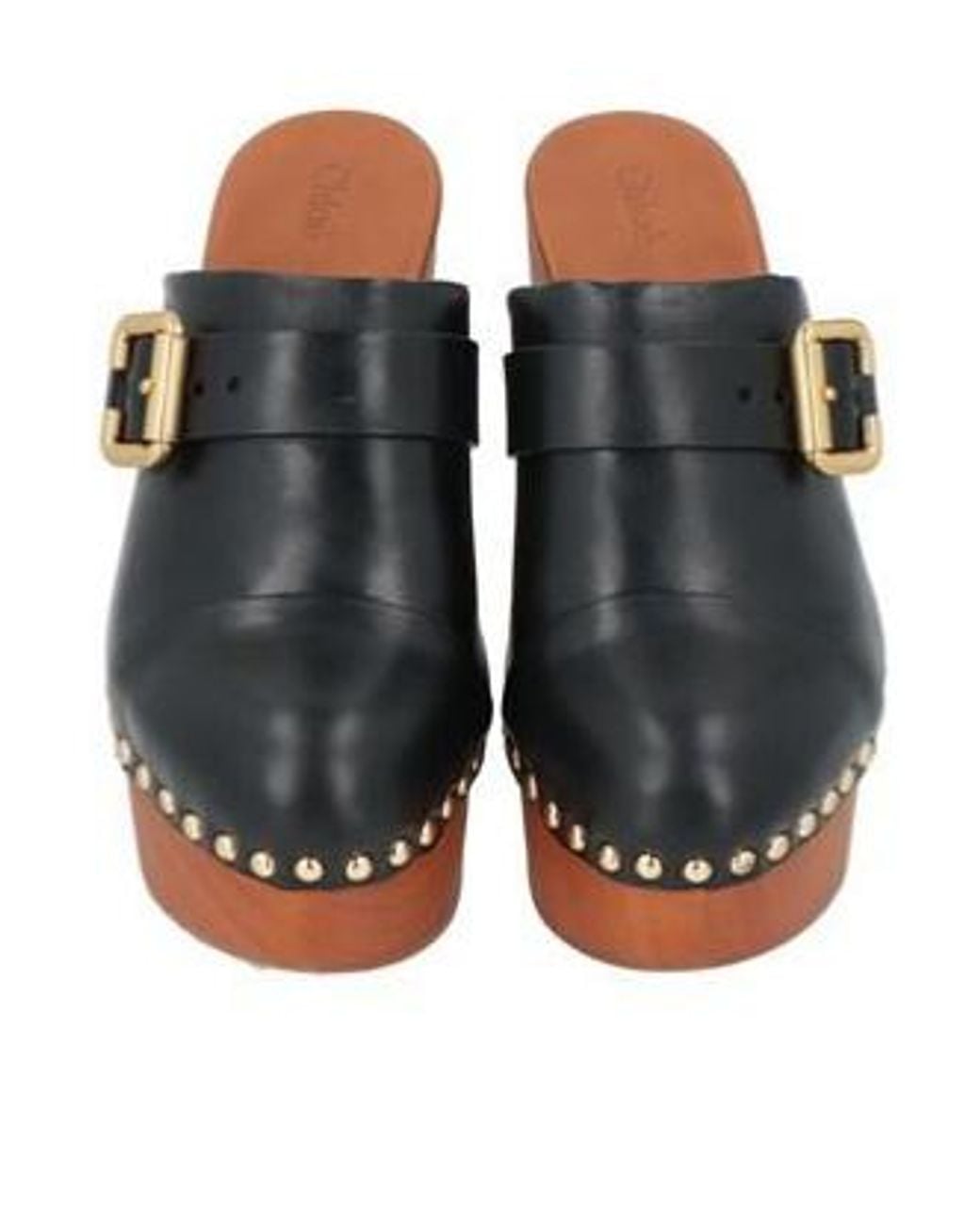 Chloé Brown Minimalist Slip-On Clogs