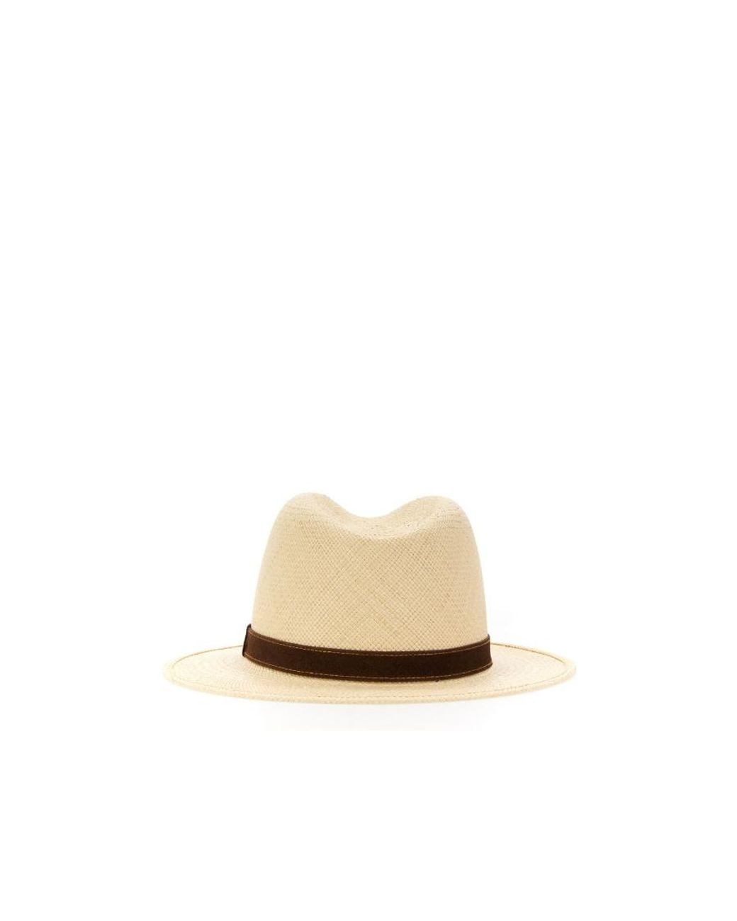 Borsalino White Interwoven Sun Hat for men