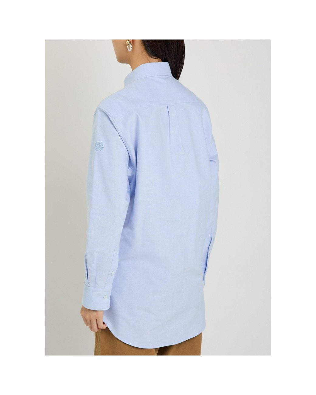 Moncler Blue Long-Sleeved Longline Shirt