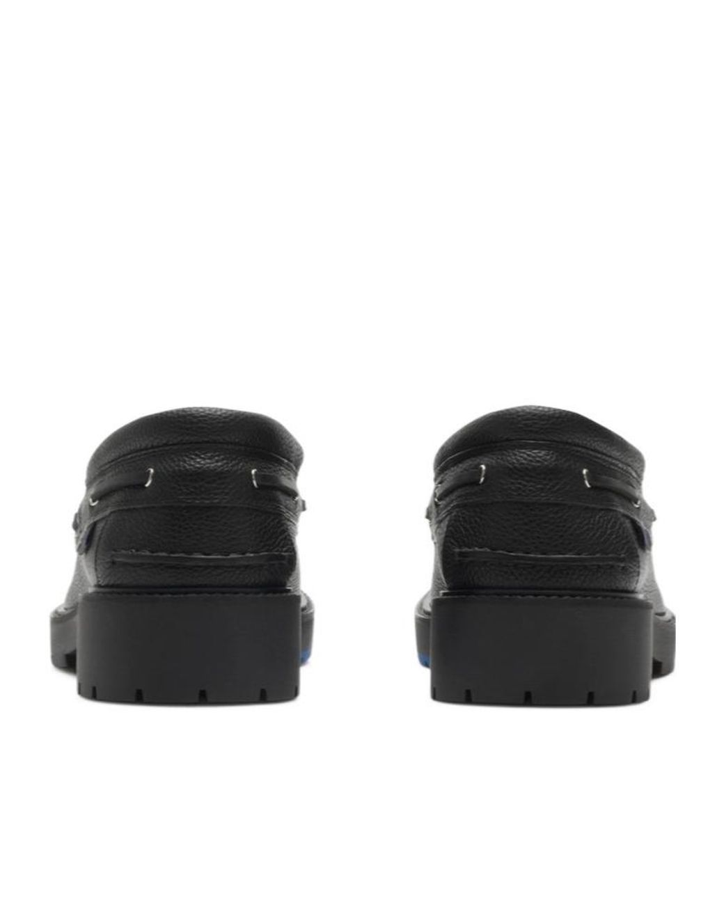 Burberry Black Raft Lace-Up Boat Shoes for men