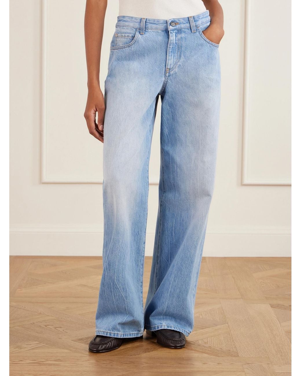 The Row Blue Wide Leg Jeans