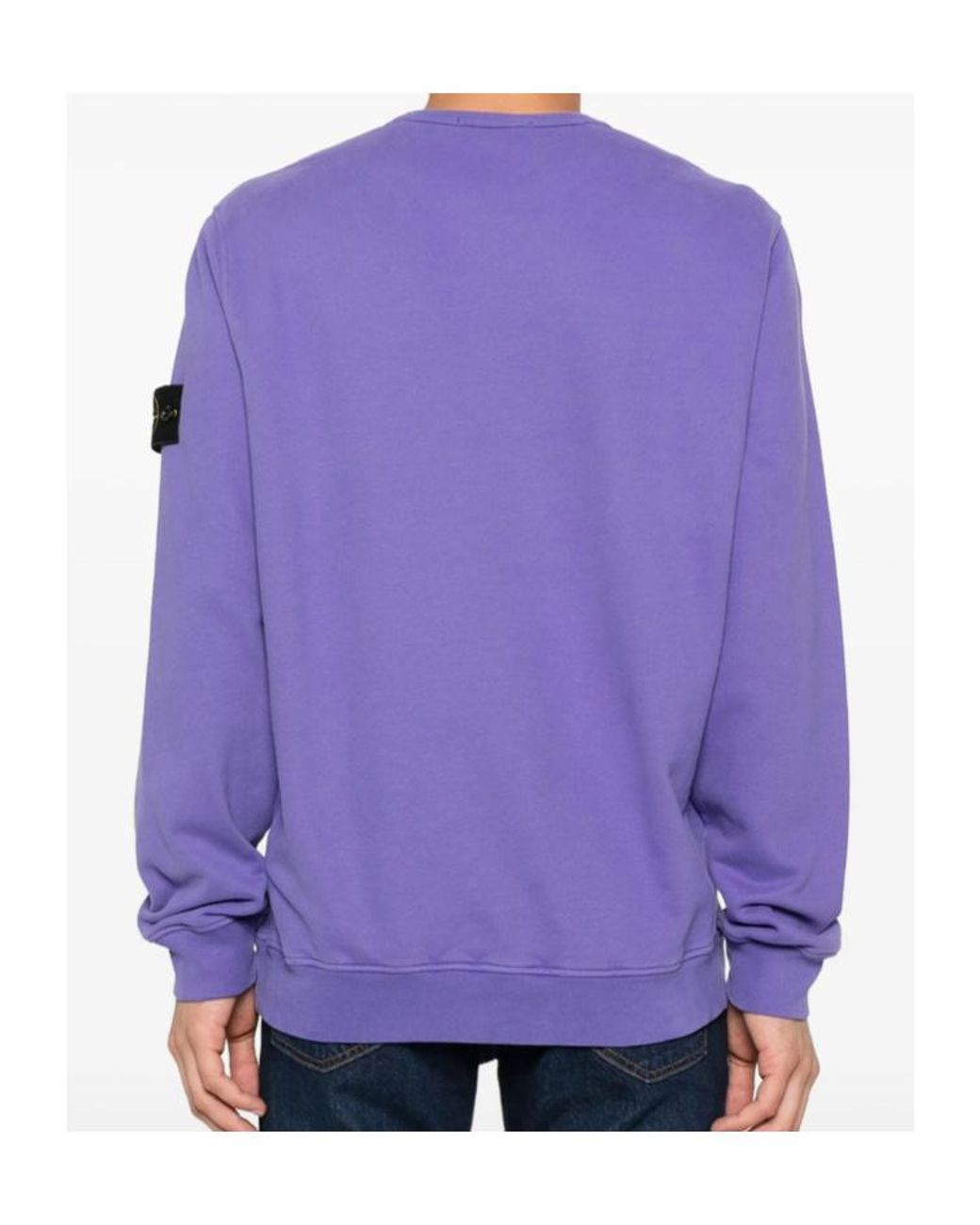 Stone Island Purple Logo-Patch Crew-Neck Sweatshirt for men