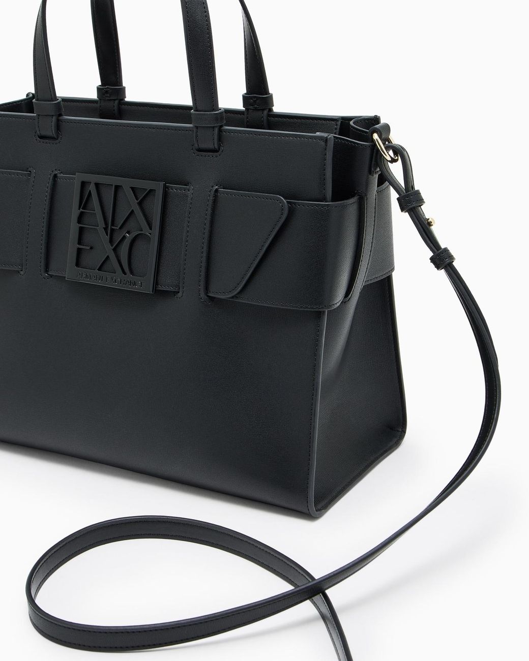 ARMANI EXCHANGE Black Large Tote Bag