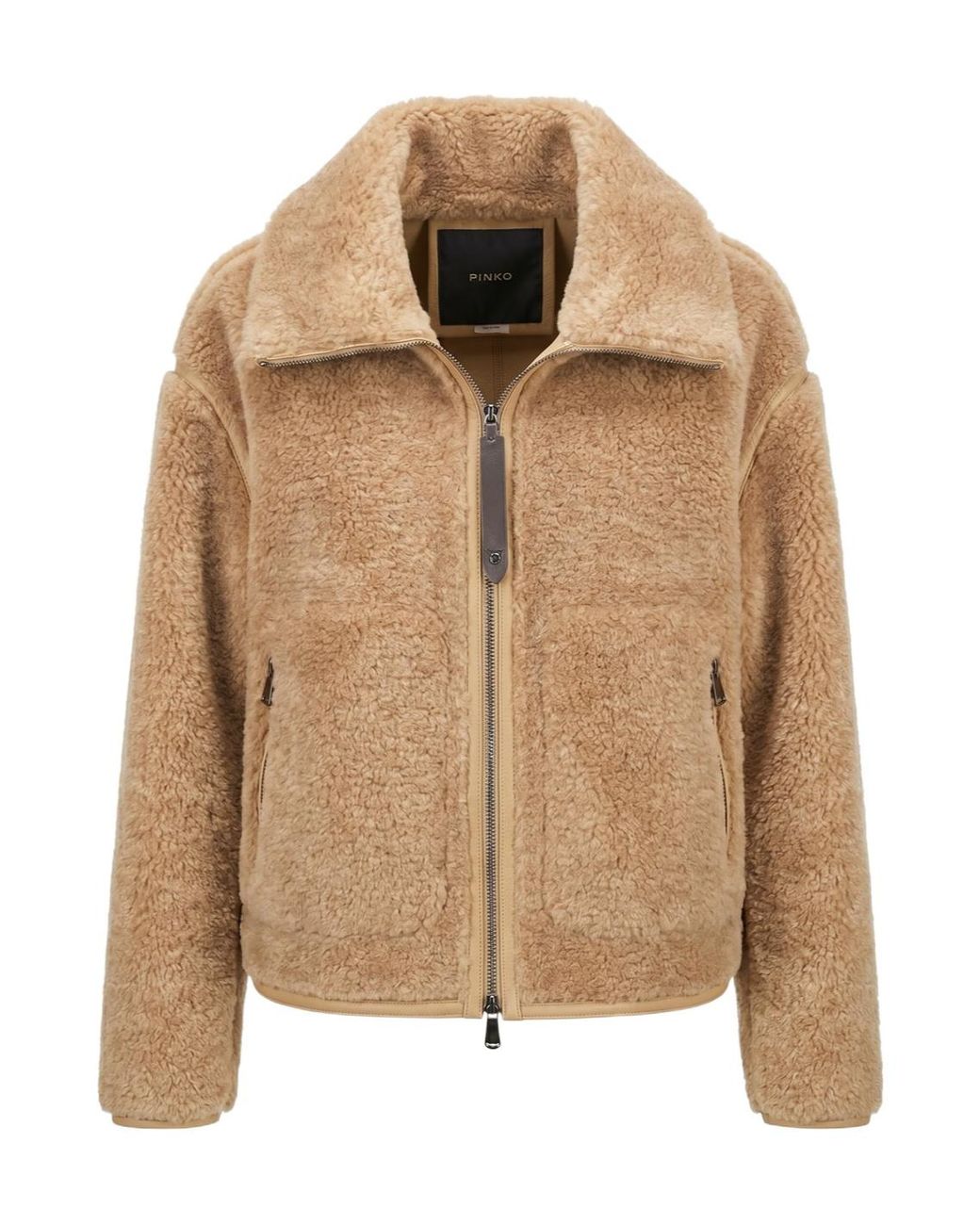 Pinko Brown Campsis Caban Shearling Jacket