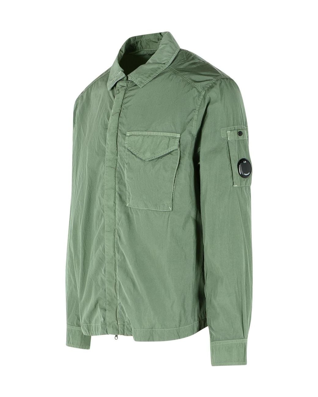 C P Company Green Chest Pocket Shirt Jacket for men