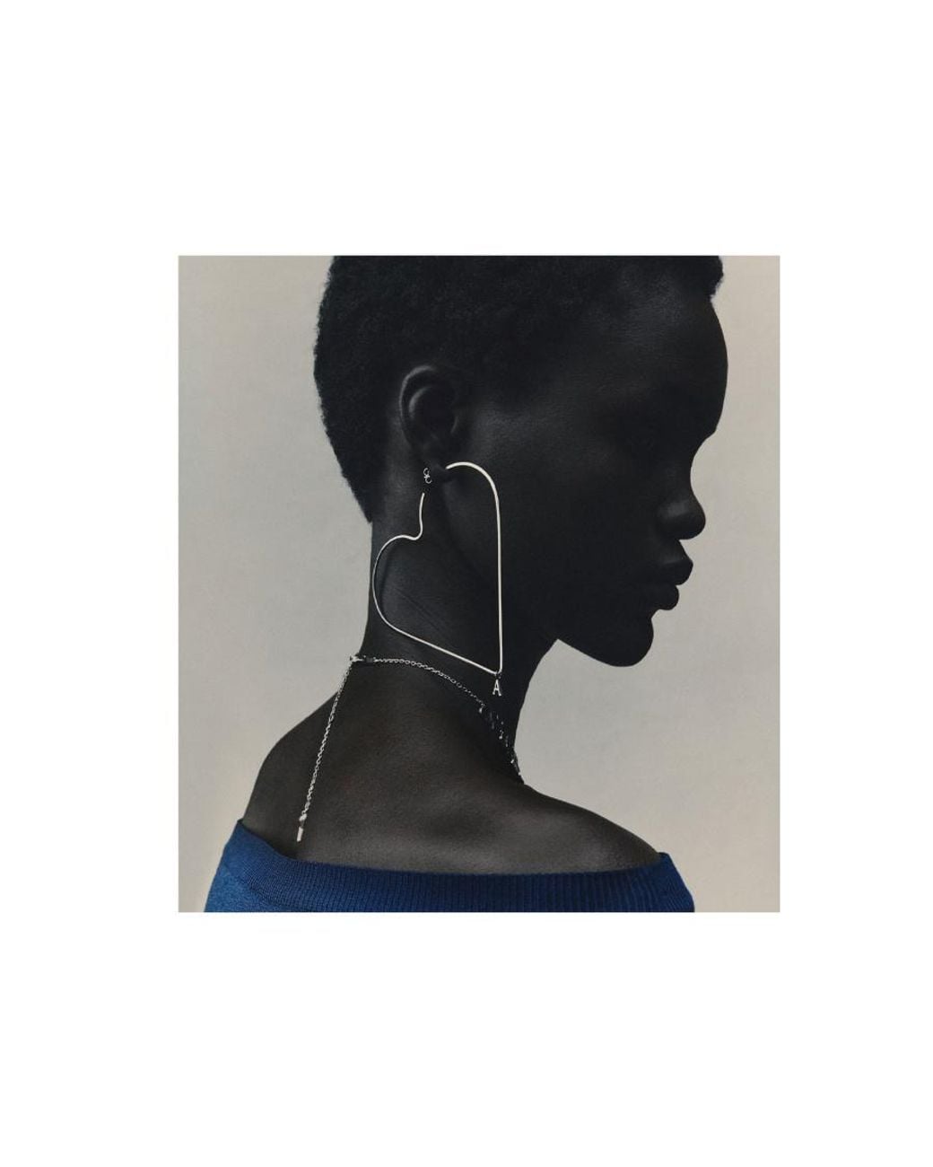 AMI White X Alan Crocetti Heart-Motif Single Earring for men