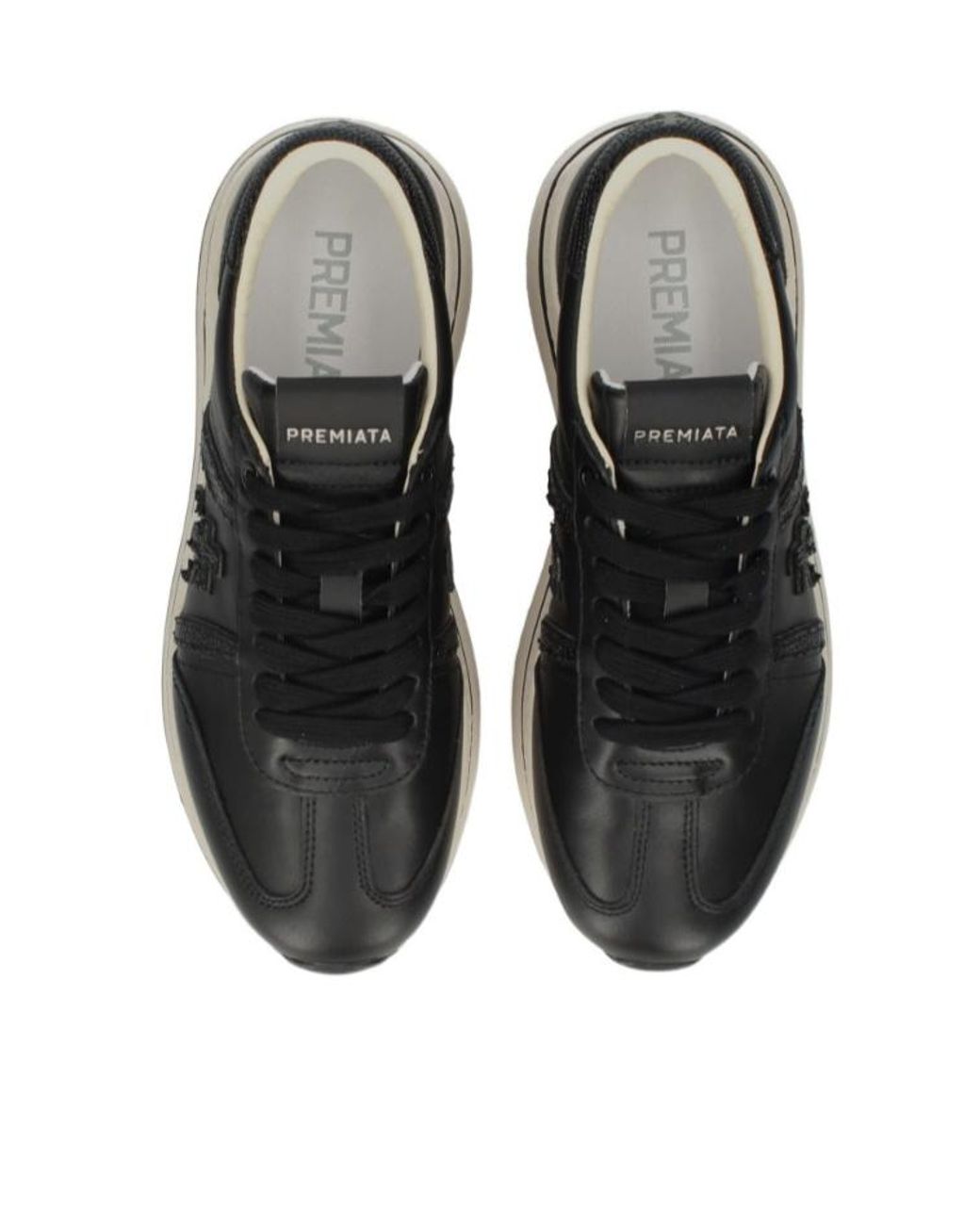 Premiata Black Lace-Up Sneakers