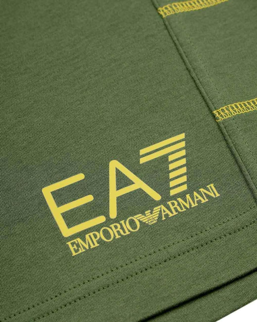 EA7 Green Elastic Waist Shorts for men