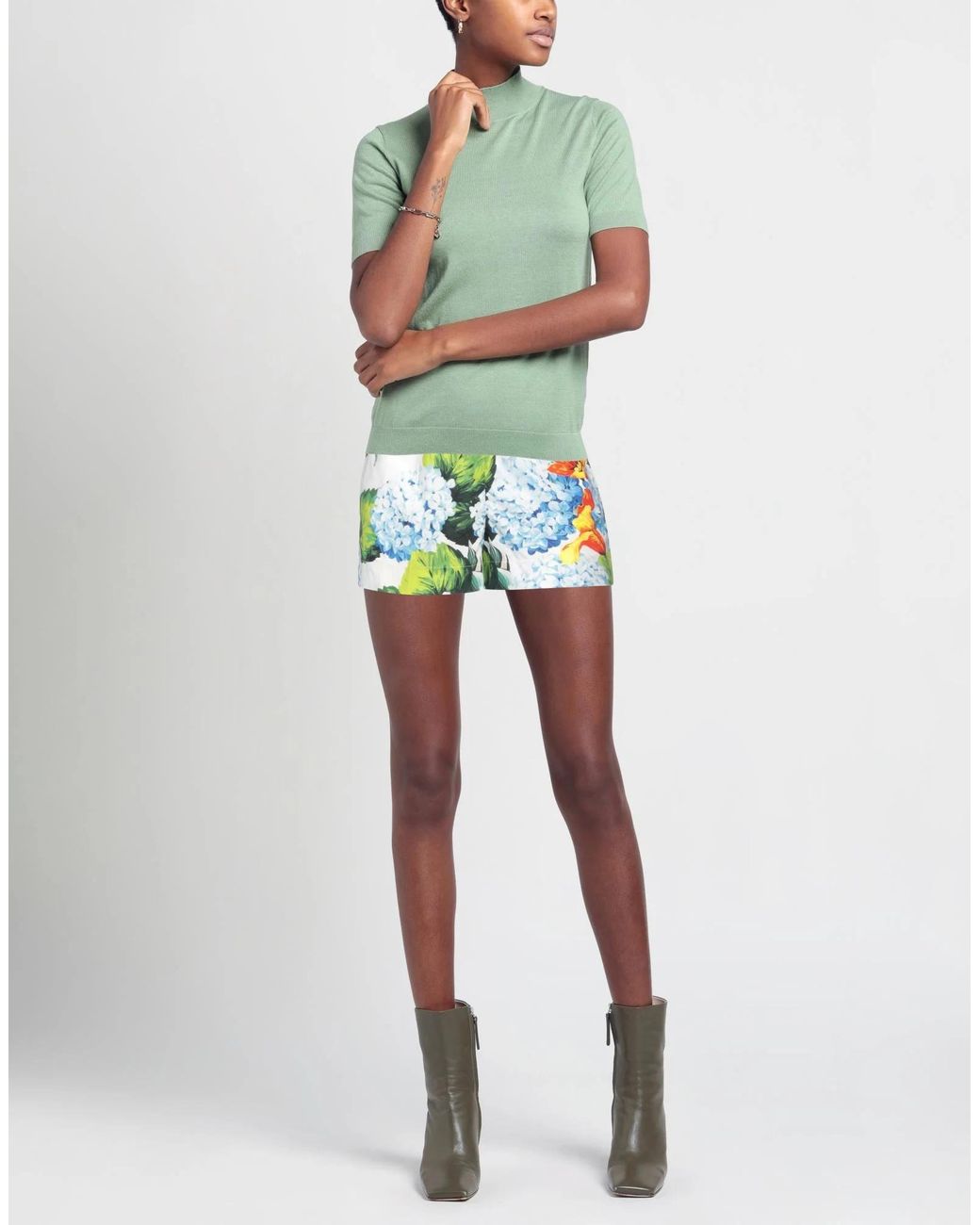 Dolce & Gabbana Blue Floral Print Pants