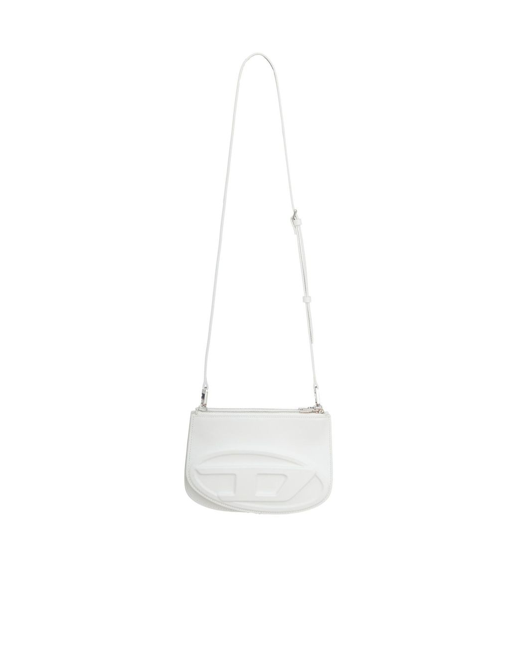 DIESEL White 1Dr Twin Logo Embossed Shoulder Bag