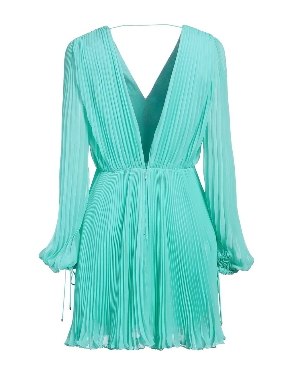 Max Mara Blue Solid Color Comfortable Pleated Dress