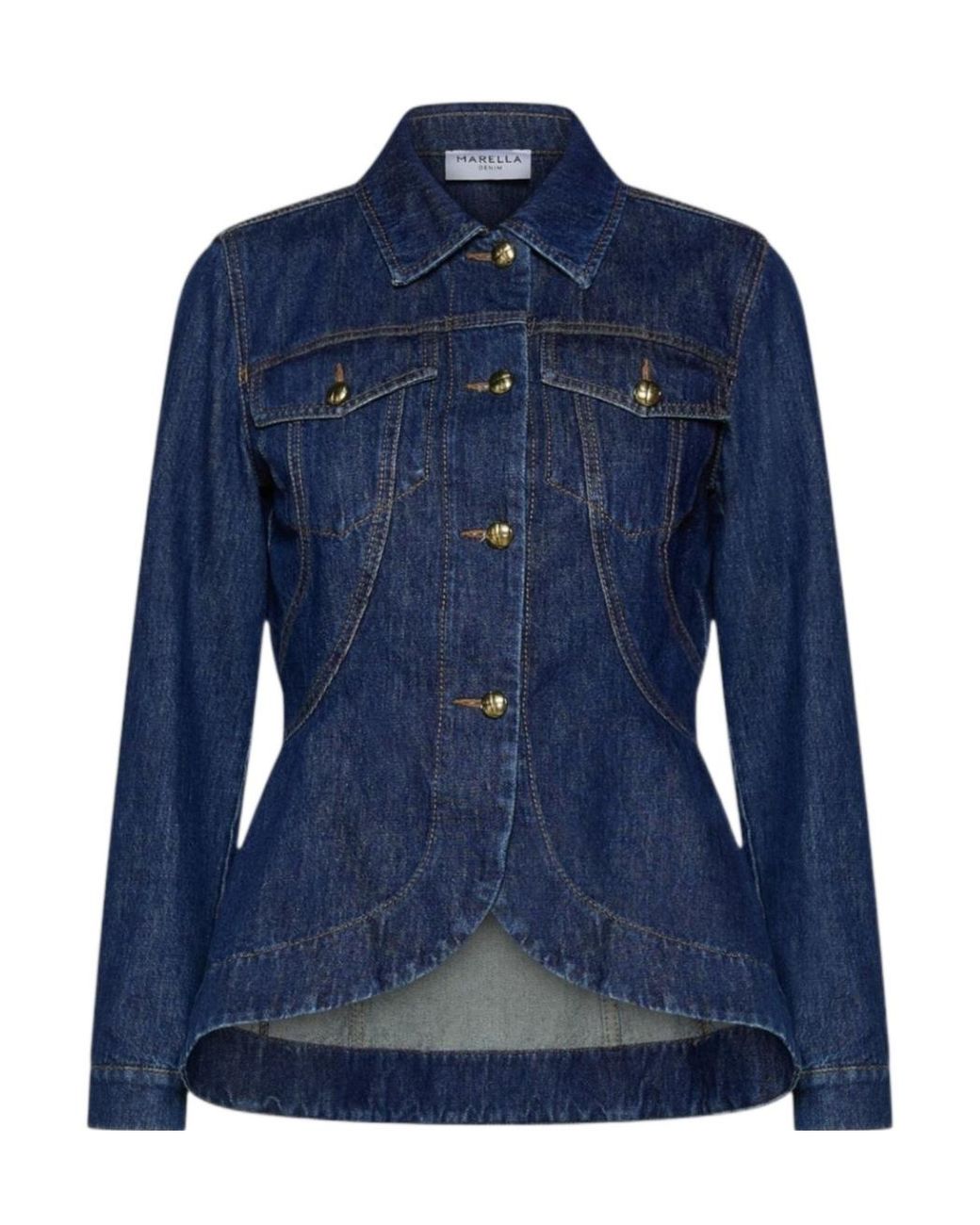 Marella Blue Button-Front Denim Jacket