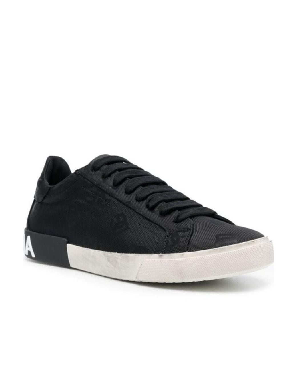 Dolce & Gabbana Black Portofino Low-Top Sneakers for men