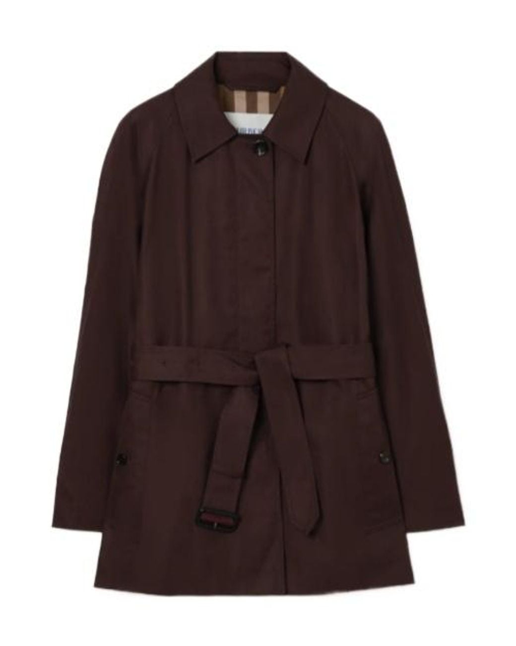 Burberry Brown Short Cotton Car Coat
