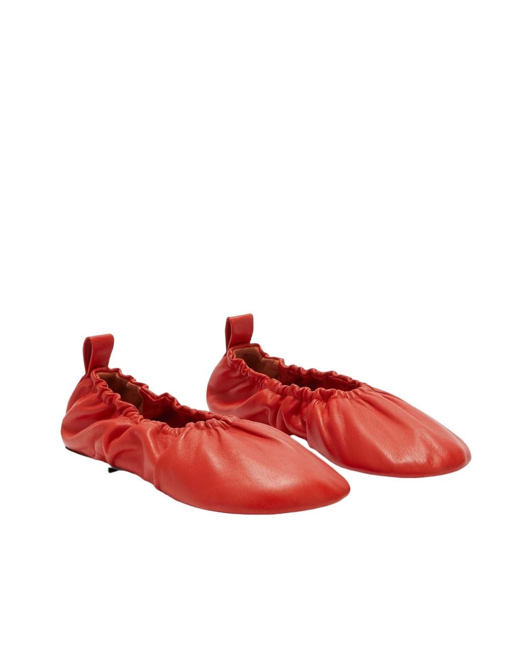 Jil Sander Gathered Round Toe Slip-On Ballerina Shoes