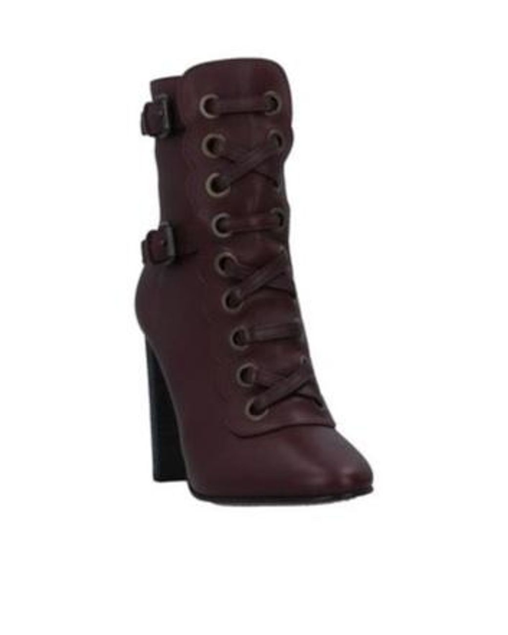Chloé Purple Solid-Color Lace-Up Ankle Boots
