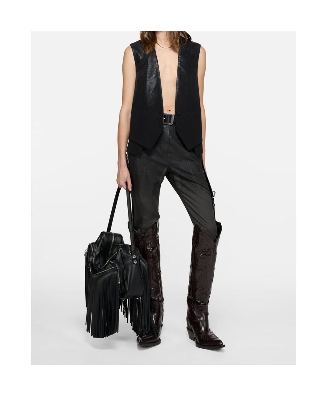 Acne White Pointed-Toe Boots