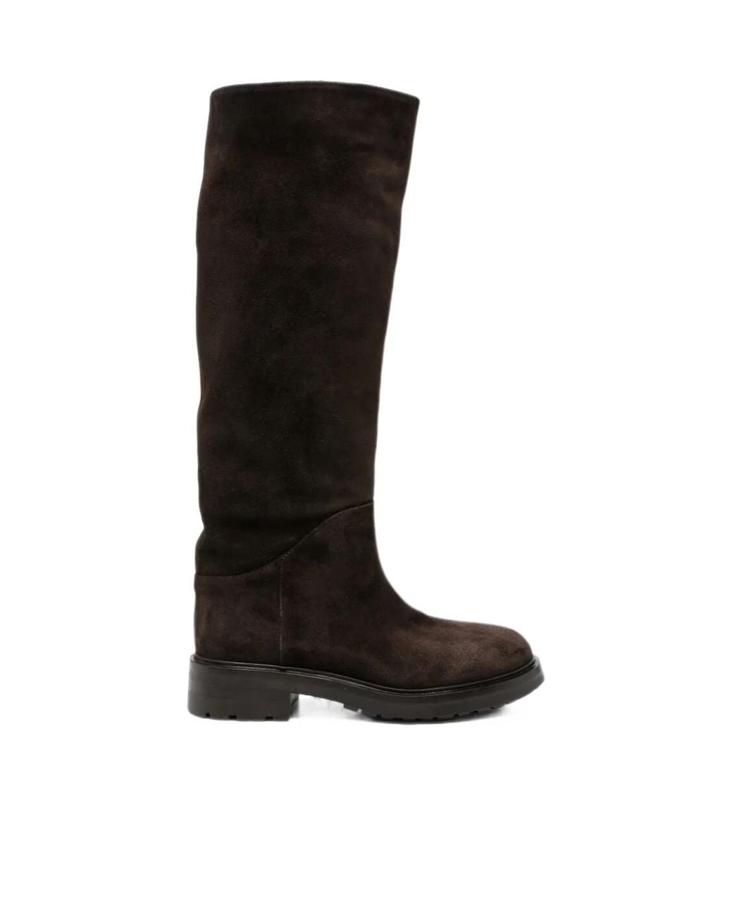 Strategia Black Round-Toe Tall Boots