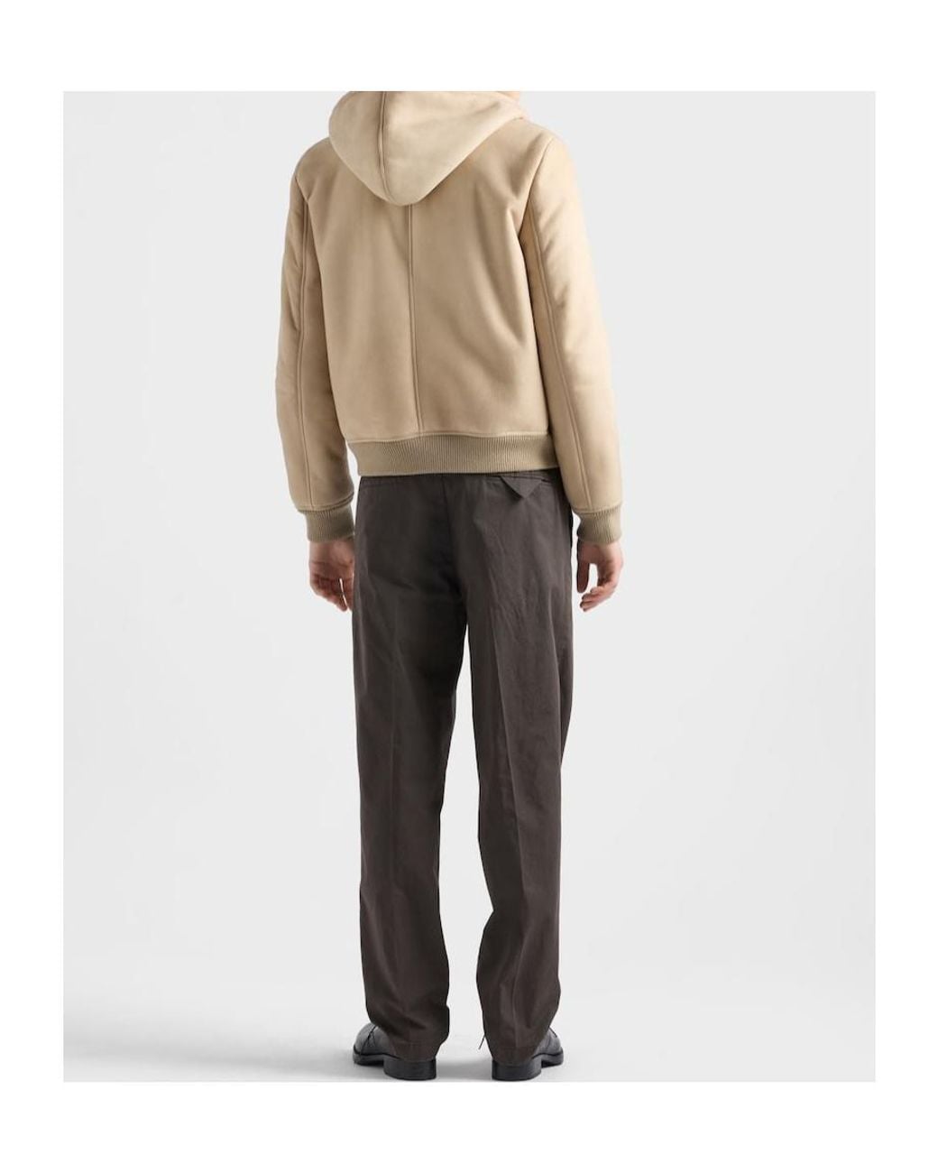 Prada Natural Shearling Bomber Jacket for men