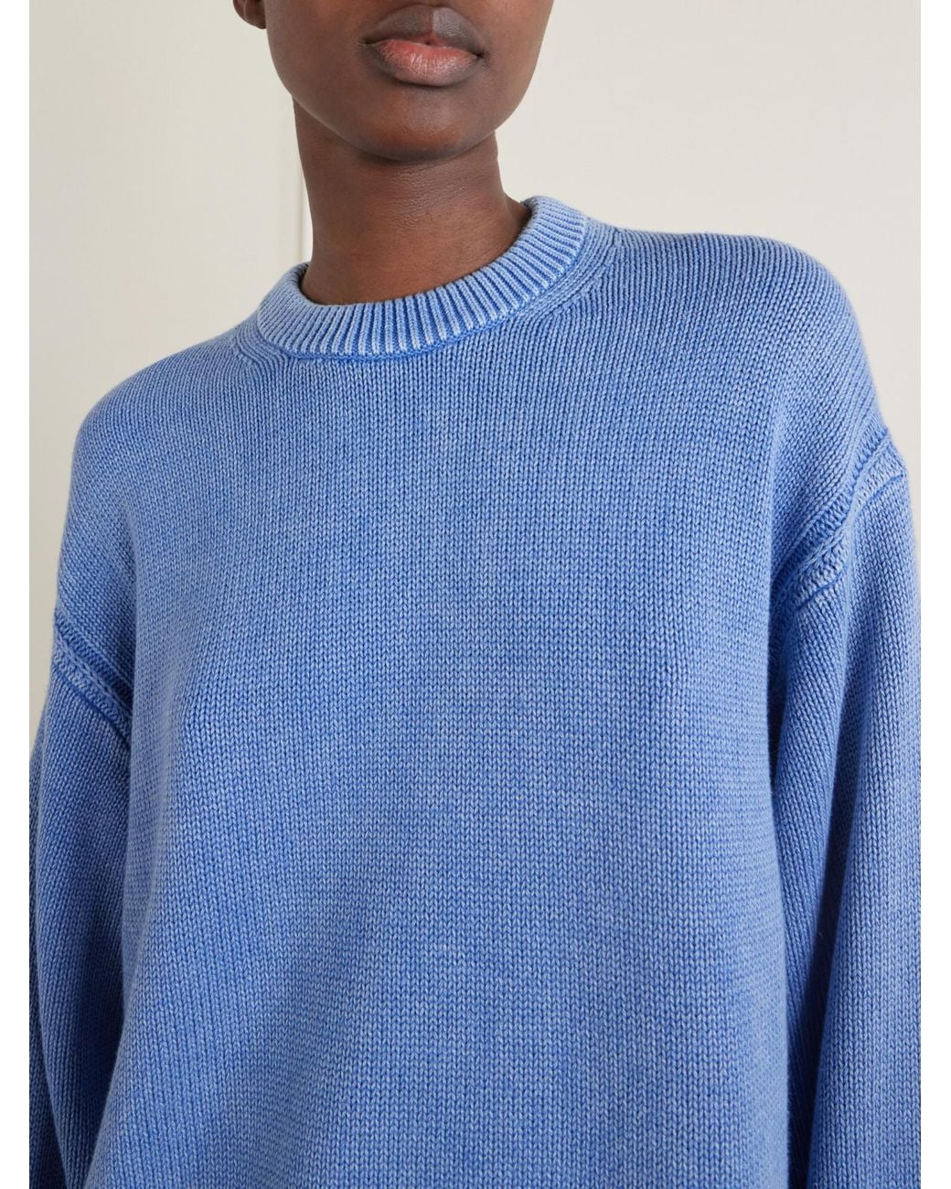 Guest In Residence Blue Sunwash Cozy Cotton And Cashmere-Blend Sweater