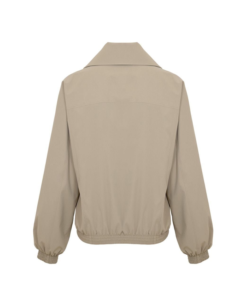 Balenciaga Natural Solid Color Turtleneck College Baseball Jacket