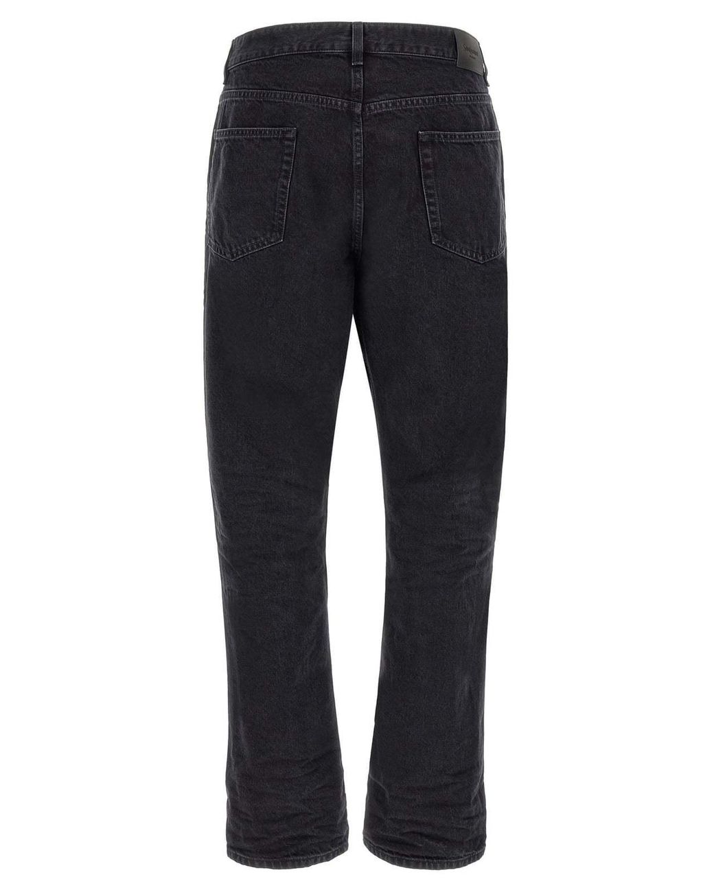 Saint Laurent Black Logo-Patch Jeans for men