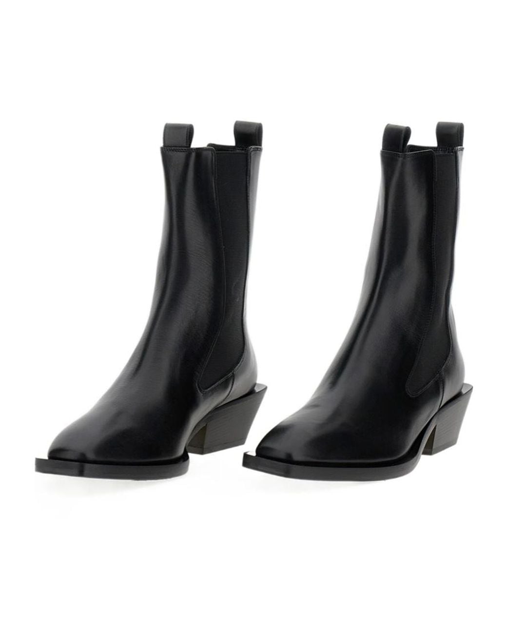 Aeyde Black Leather Pointed-Toe Boots