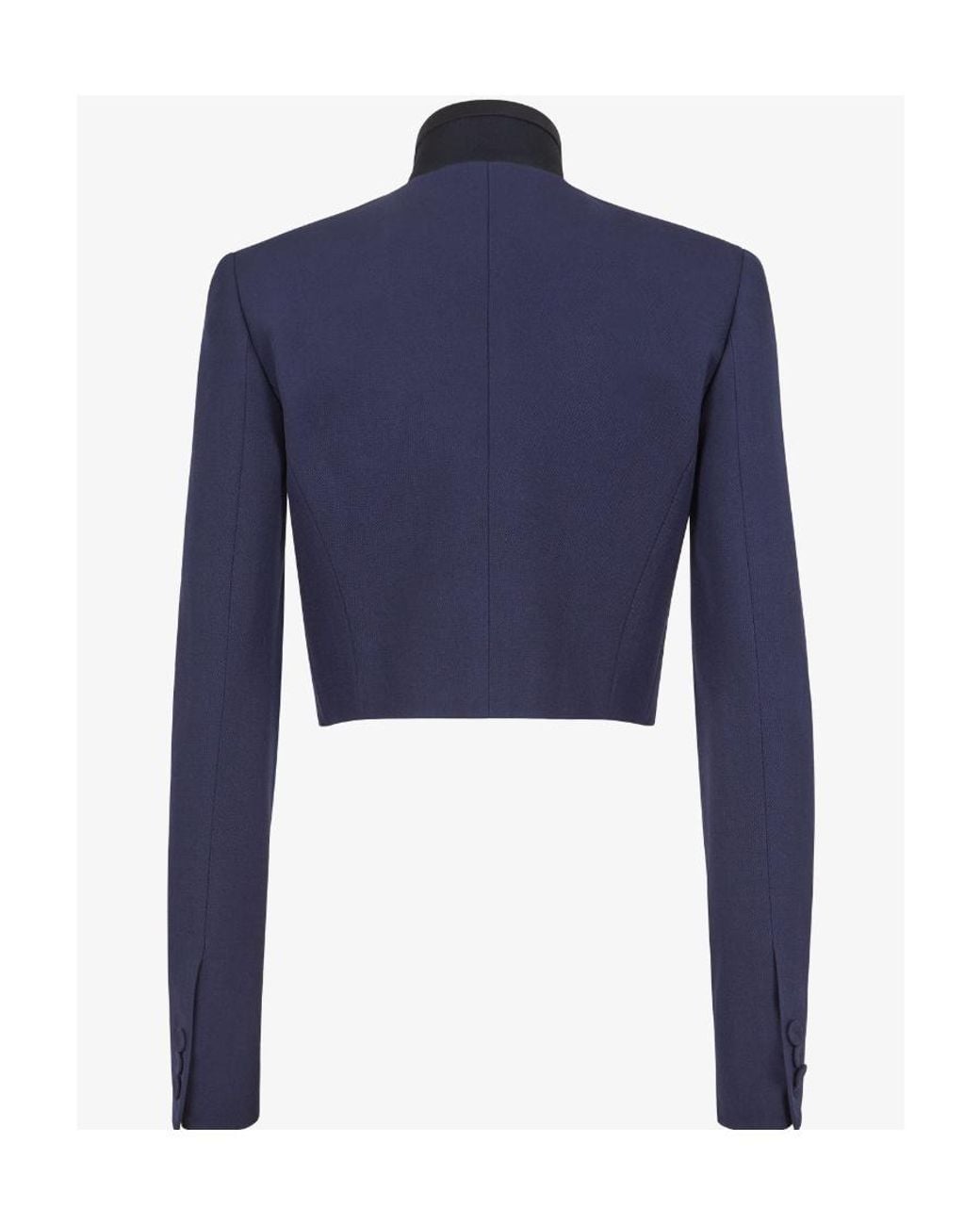 Fendi Blue Button-Up Cropped Jacket