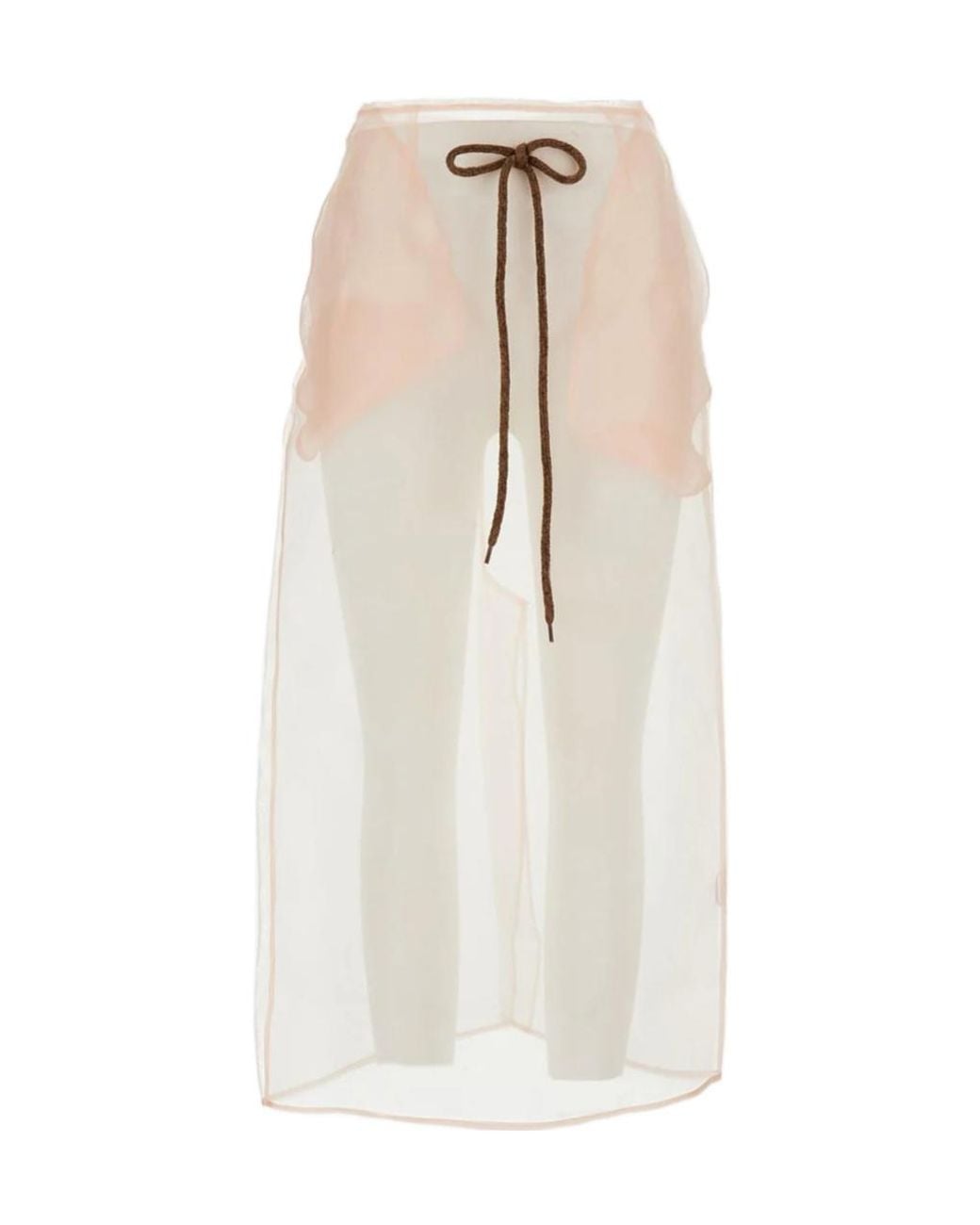 Simone Rocha White Transparent Midi Skirt