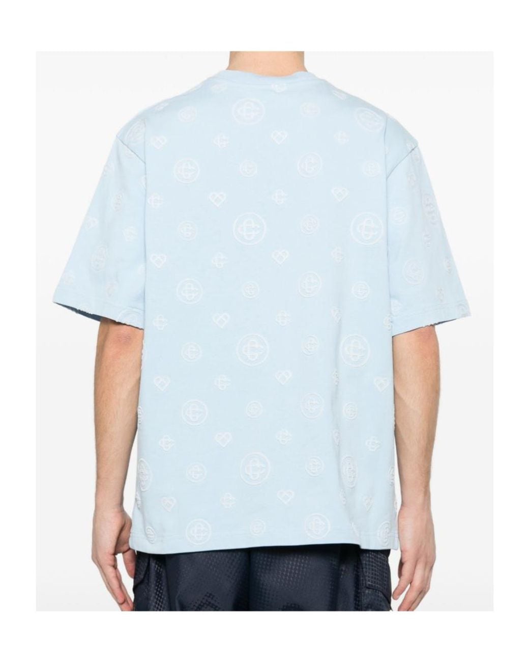 Casablanca Blue All Over Printed Short Sleeve T-Shirt for men