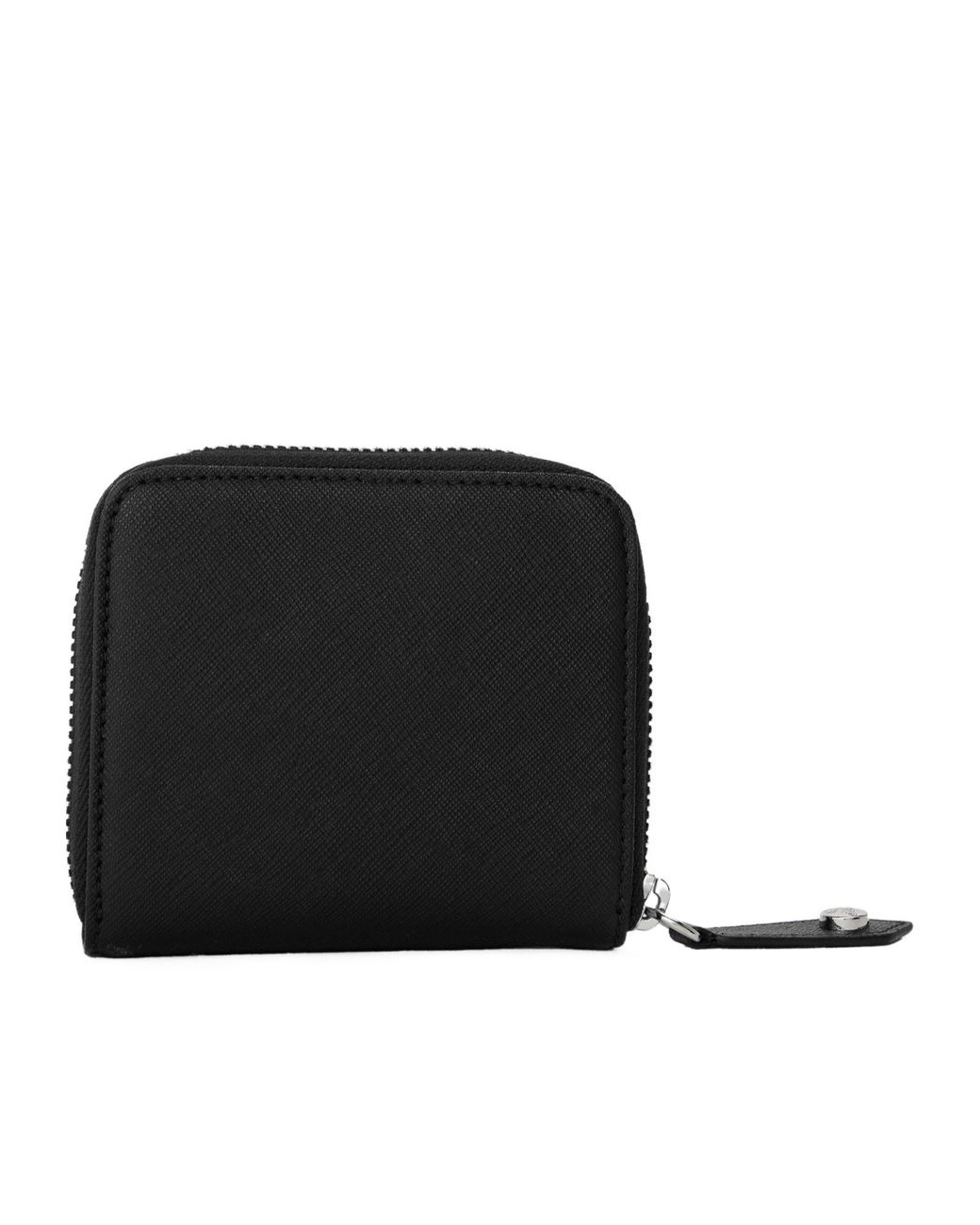 Vivienne Westwood Black Crossgrain Leather Ziparound Short Wallet for men