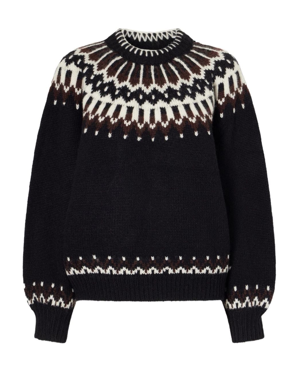 Doen Black Minimal Patterned Sweater