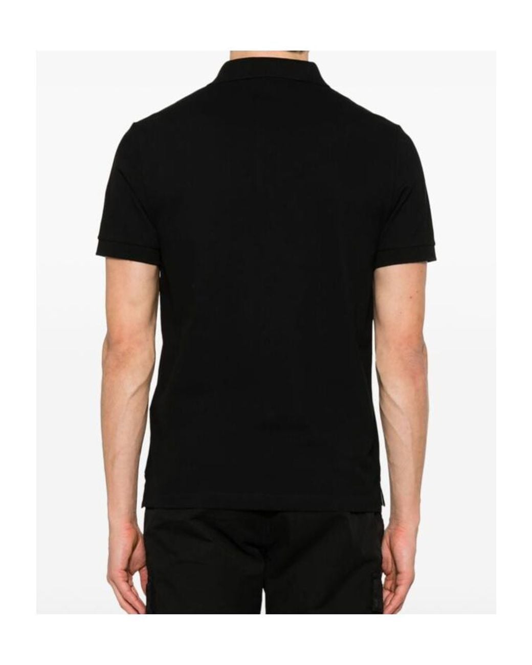 Stone Island Blue Logo Patch Short-Sleeved Polo Shirt for men