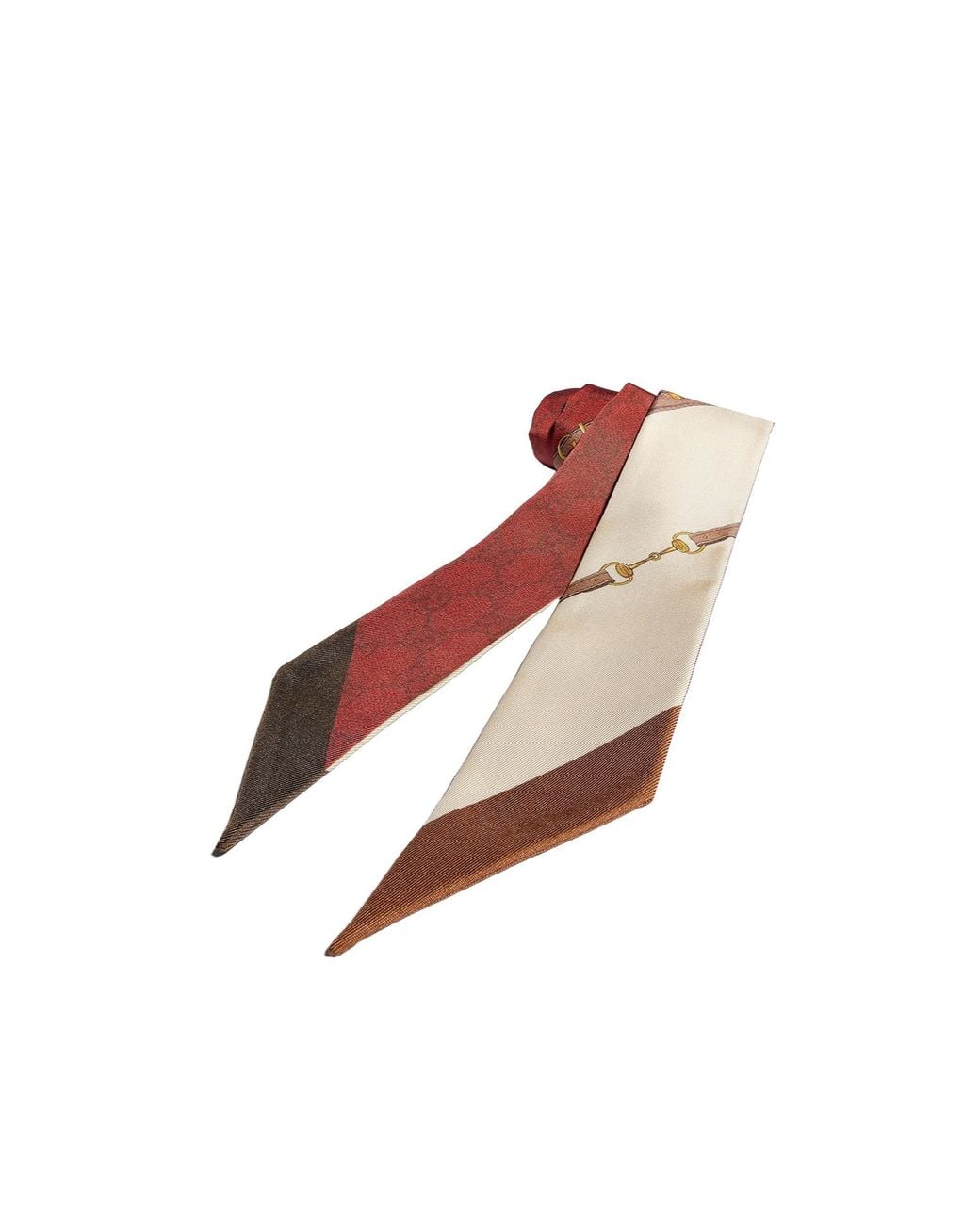 Gucci White Printed Silk Twill Ribbon