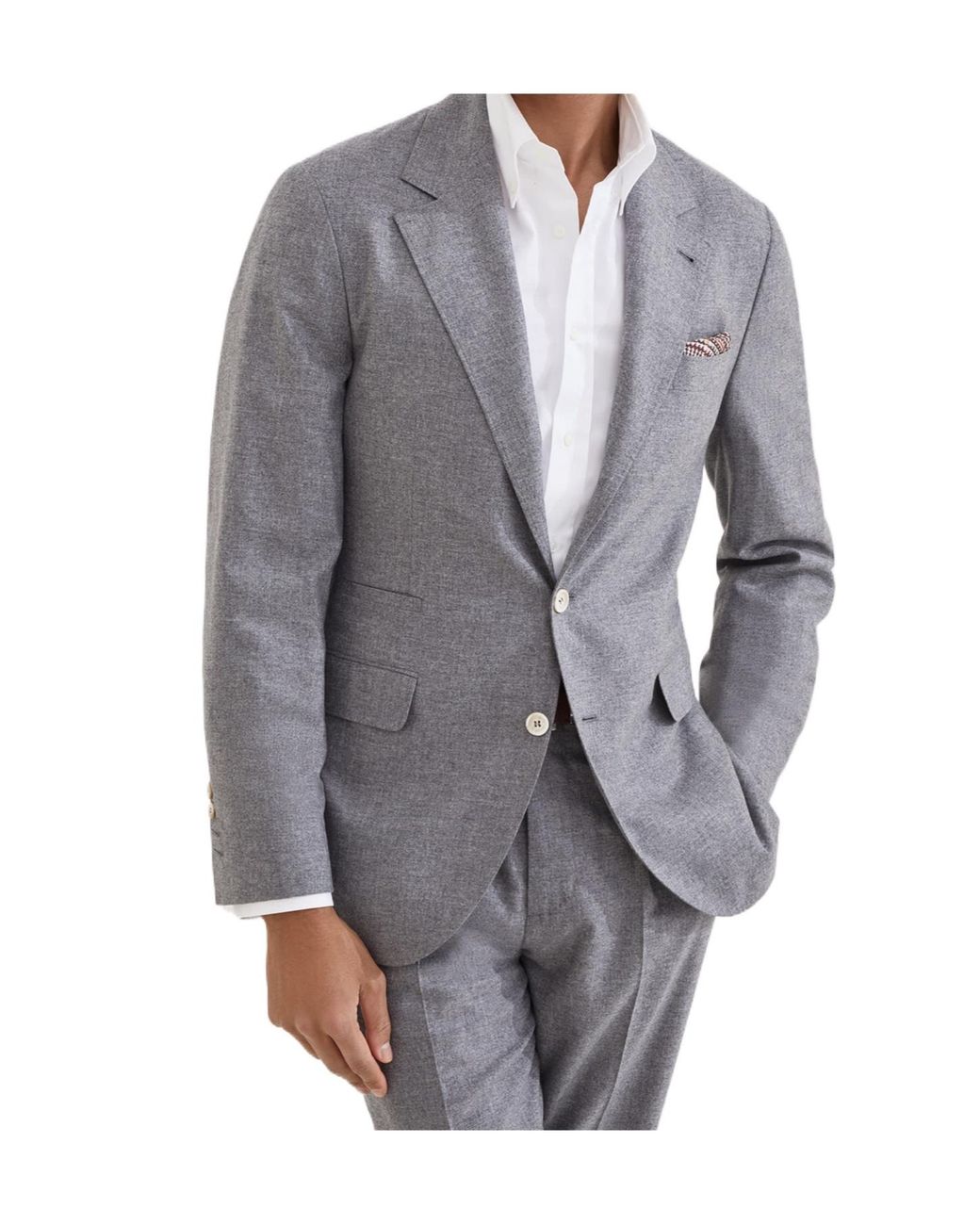 Brunello Cucinelli Gray Flannel Blazer for men