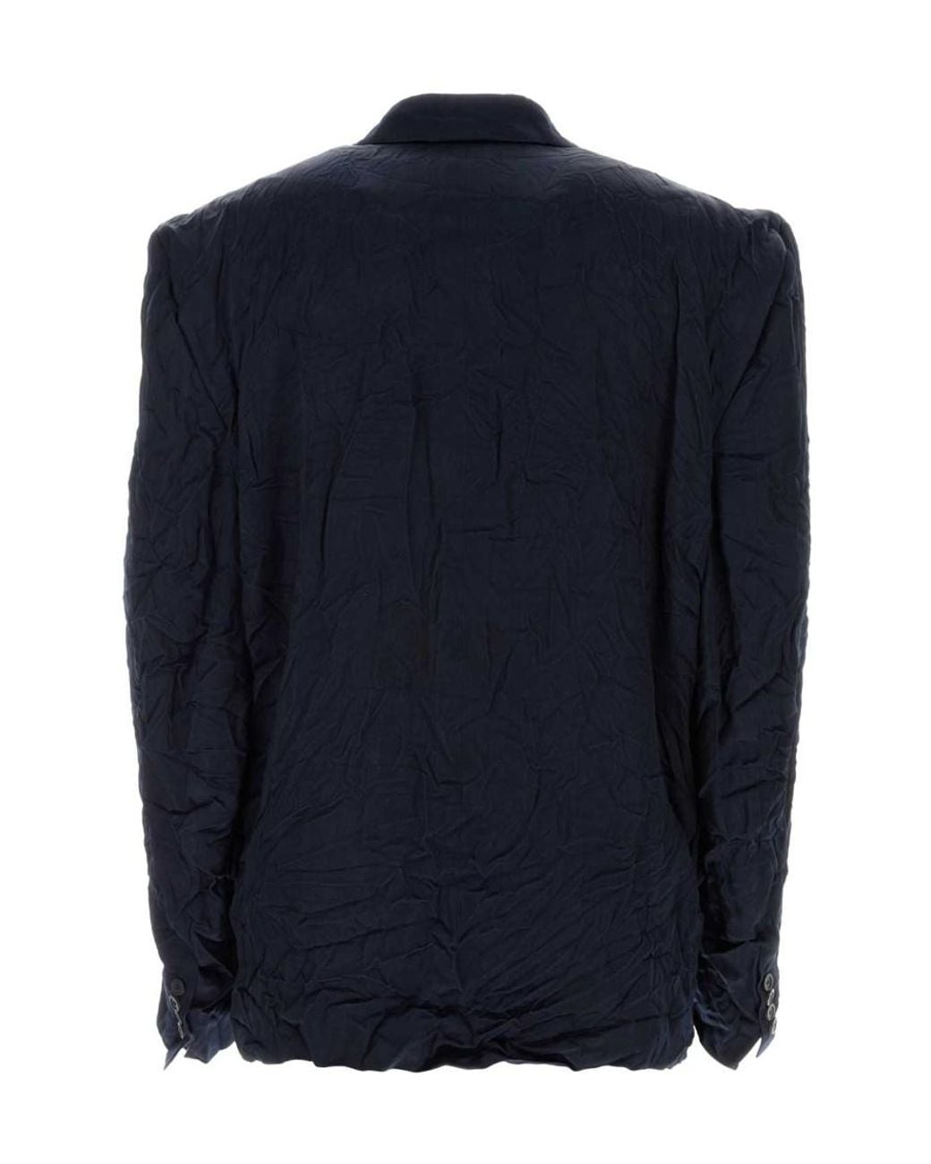 Balenciaga Blue Creased Effect Blazer for men